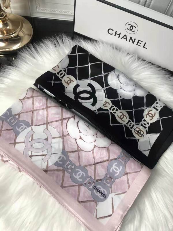 Chanel silk scarf 53X53cm E07 (7)